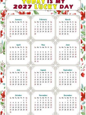 2027 Magnetic Calendar - Today is my Lucky Day - Themed 020 (7 x 10.5)